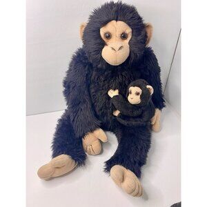Animal Alley Chimpanzee Mom & Baby Plush Stuffed Monkey Ape Realistic Toys R Us